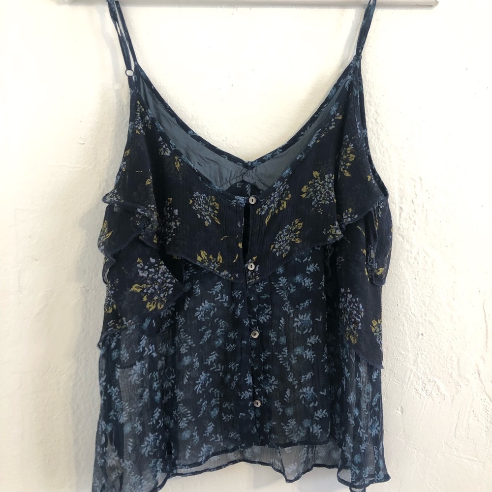 Free people sheer ruffled flower tank - Picture 1 of 6